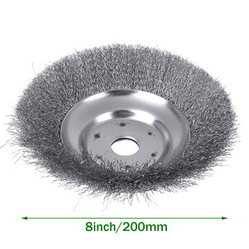 8inch/200MM Grass Strimmer Head Trimmer Brush Solid Steel Wire Wheel Garden Weed Tools