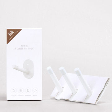 Happy Life 3PCS 8H Adhesive Multi-function Hooks / Wall Mop Strong Hook Holder For Bathroom Bedroom