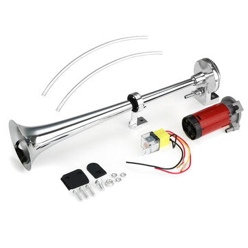 Viping Car Horn 150DB Air Horn 450mm Loudspeaker Horn Chrome Zinc Black Single (COLOR: RED)