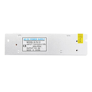 AC110V/220V To DC12V 6A 72W Power Supply Lighting Transformer Adapter for LED Strip Light