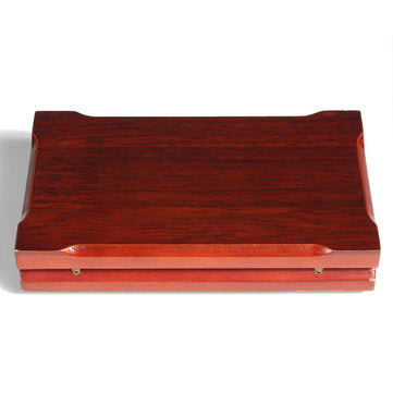 Oak Slab Wood Collection Coin Storage Box Display Holder for 2Pcs 52mm Round Coin