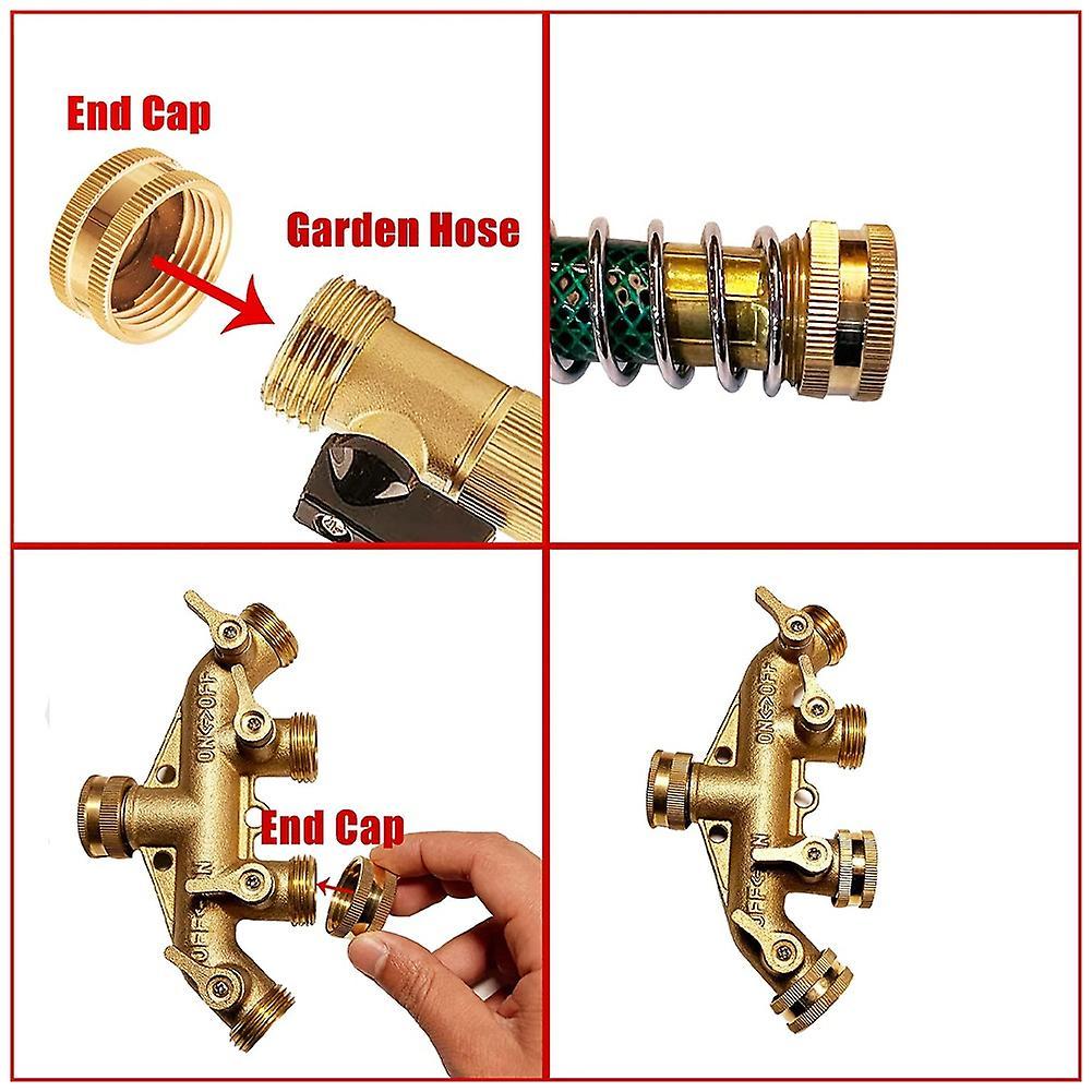 Garden Hose Female End Cap, Brass Spigot Cap with Extra 12 Washers