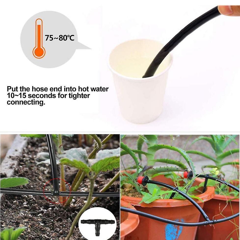 200pcs Irrigation Fittings Kit Drip Irrigation Barbed Connectors