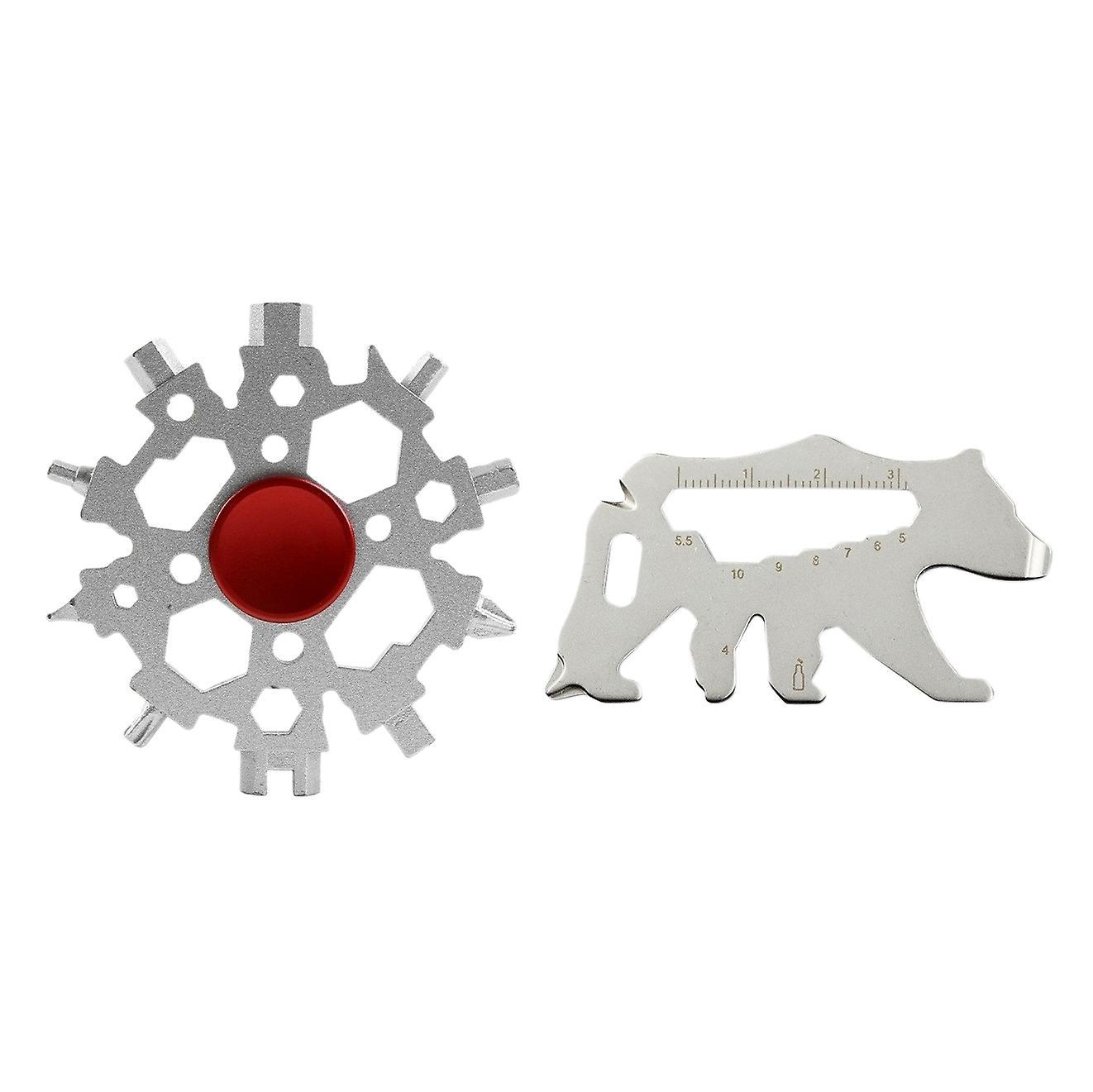 22-in-1 Snowflake Multitool with Multitool Card Wrench Gift for Men D