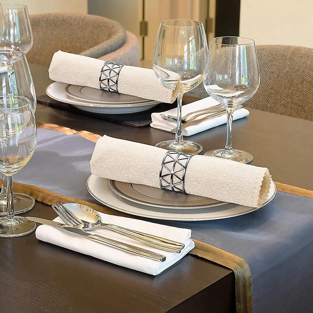 12pcs Napkin Rings Holders Serviette Metal for Party Dinner Table