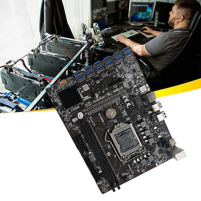 B250c Btc Mining Motherboard with Sata Cable 12xpcie to Usb3.0