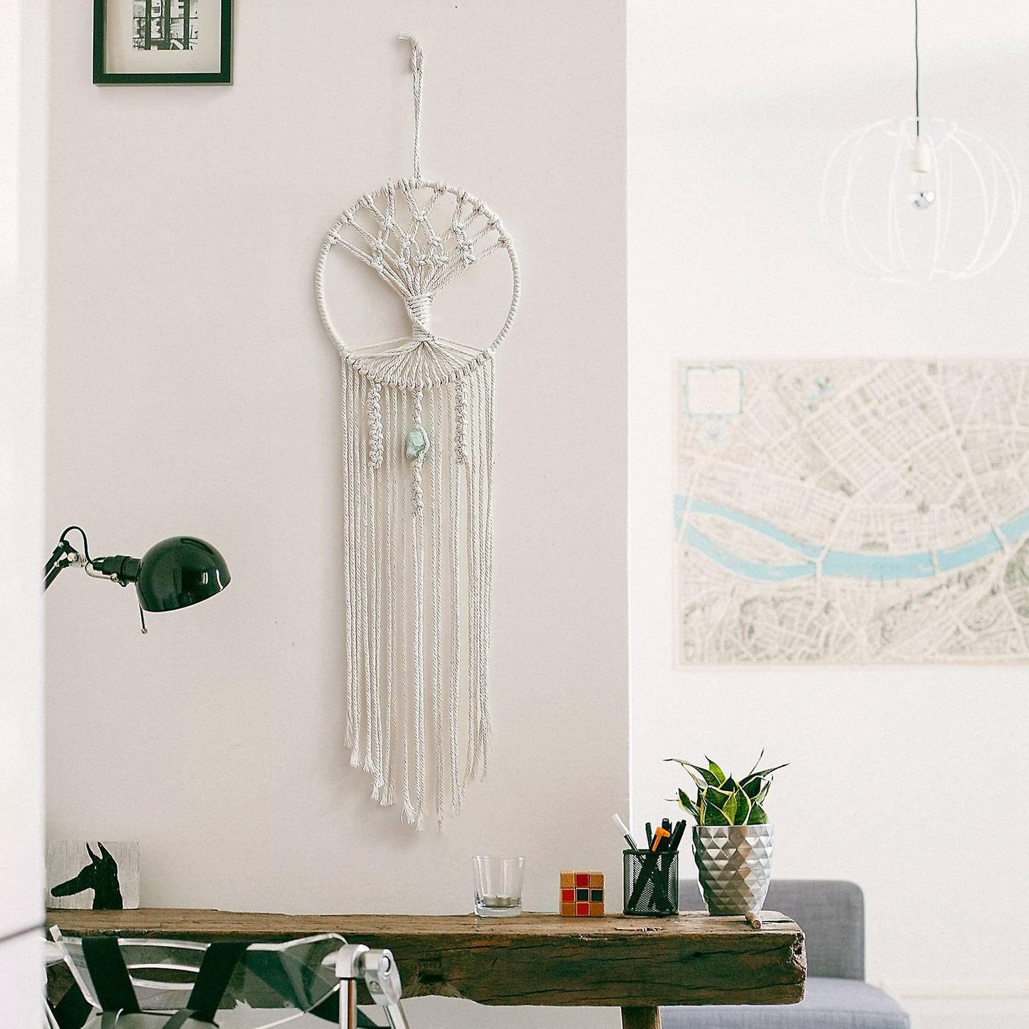 Tree Dream Catcher Wall Hanging Boho Wall Decor with Tassels
