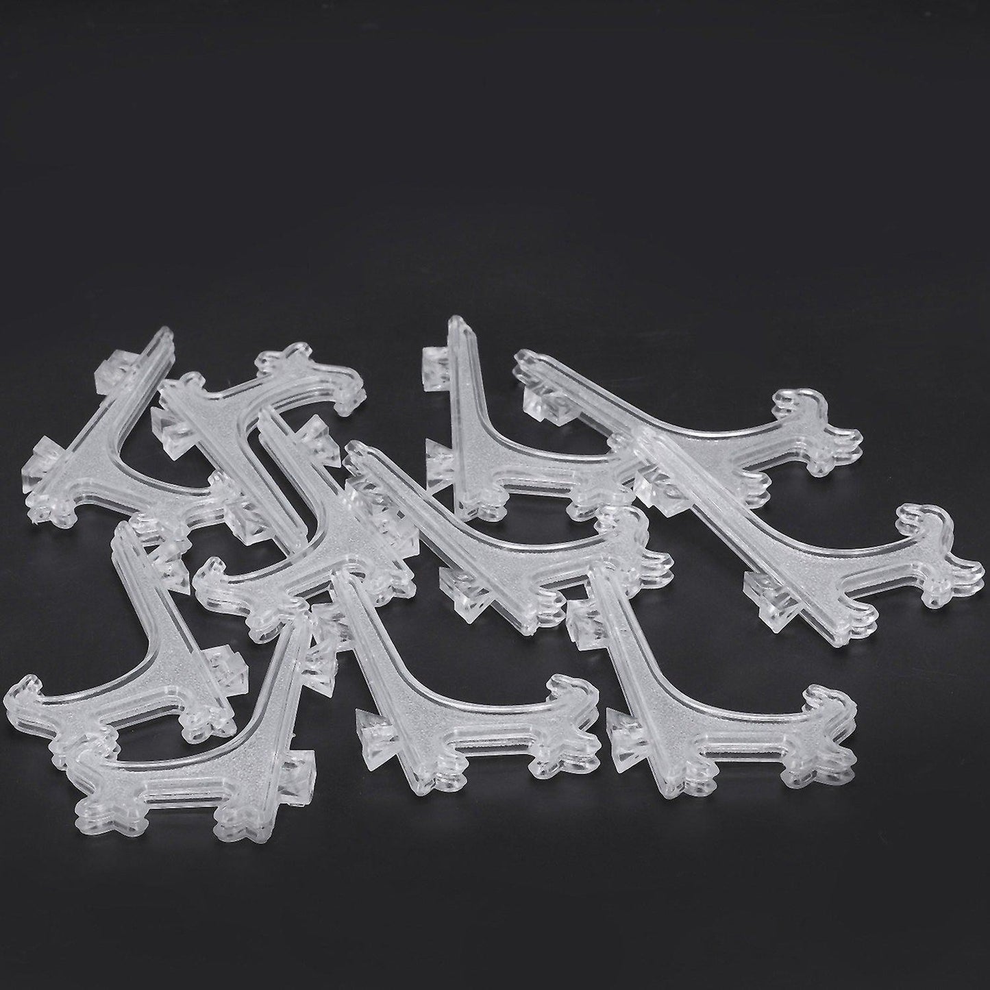 12pcs 3 Inch Easels Or Plate Holders Dinner Plate (transparent)