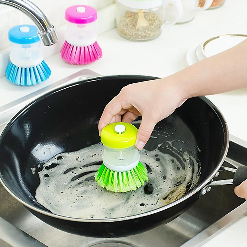 Kitchen Wash Tool Pot Dish Plastic Brush with Washing Up Liquid Soap