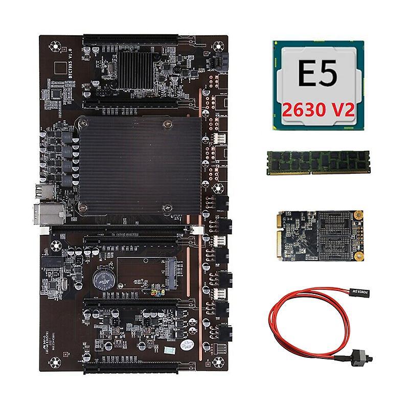 X79 H61 Btc Mining Motherboard with E5 2630 V2 Cpu+ Ram+ Ssd+ Cable