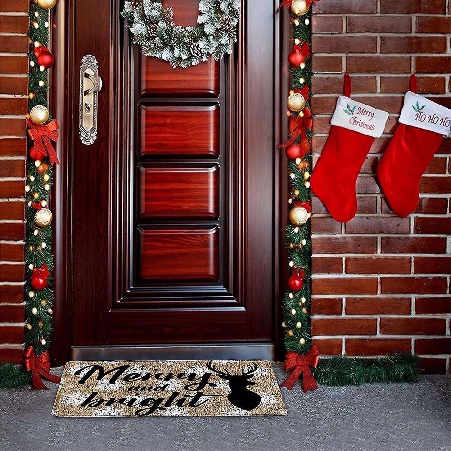 Christmas Doormat Floor Mat Elk Door Mat Decoration Entrance Floor