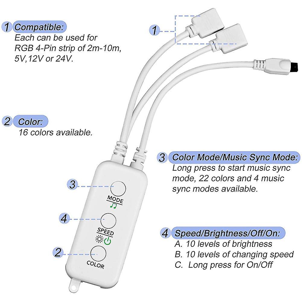 Led Strip Lights Controller, Bluetooth Led Strip Controller with App