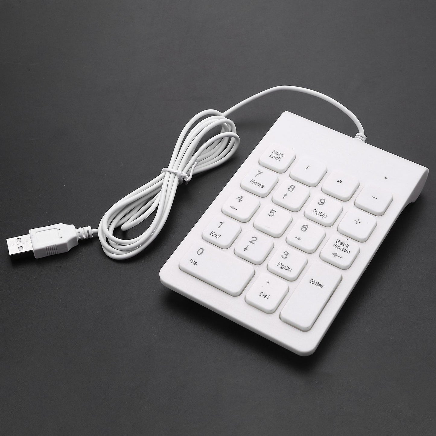 Mini Usb Wired Numeric Keypad Numpad 18 Keys Digital Keyboard (white)