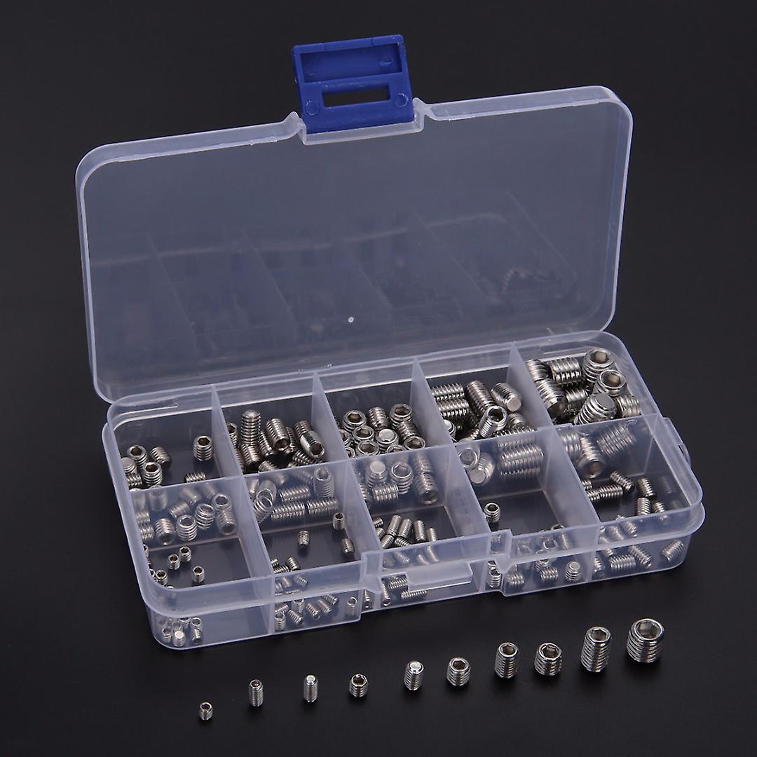 200pcs Grub Screws Hex Socket Screw Assortment Kit Set M3/m4/m5/m6/m8