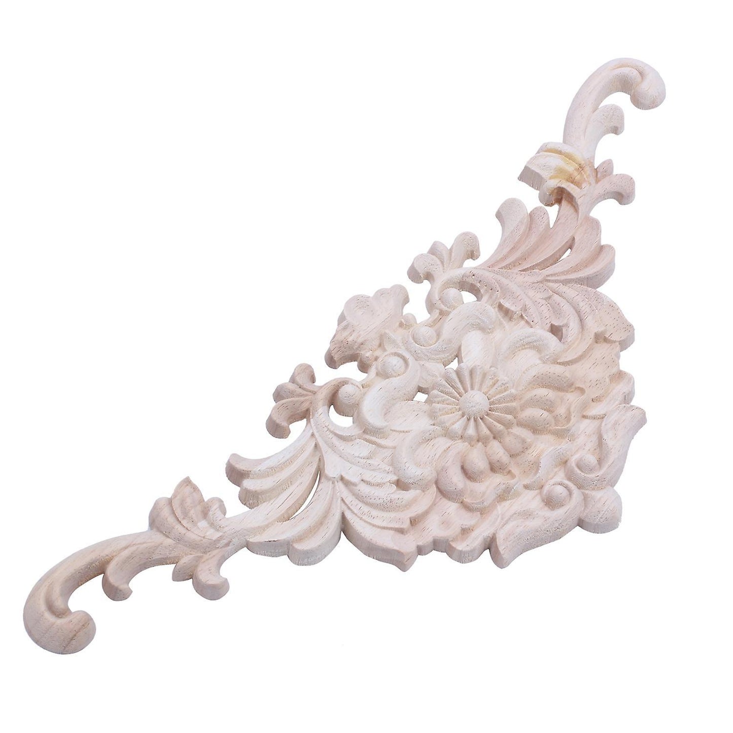 1x Rubber Wood Carved Applique Furniture Craft Decor 38x15x1.2cm