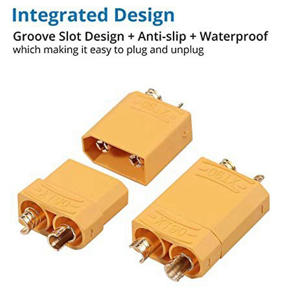 Xt90 Connector 5 Pairs Male for High-amp Rc Lipo Battery Gold Plated
