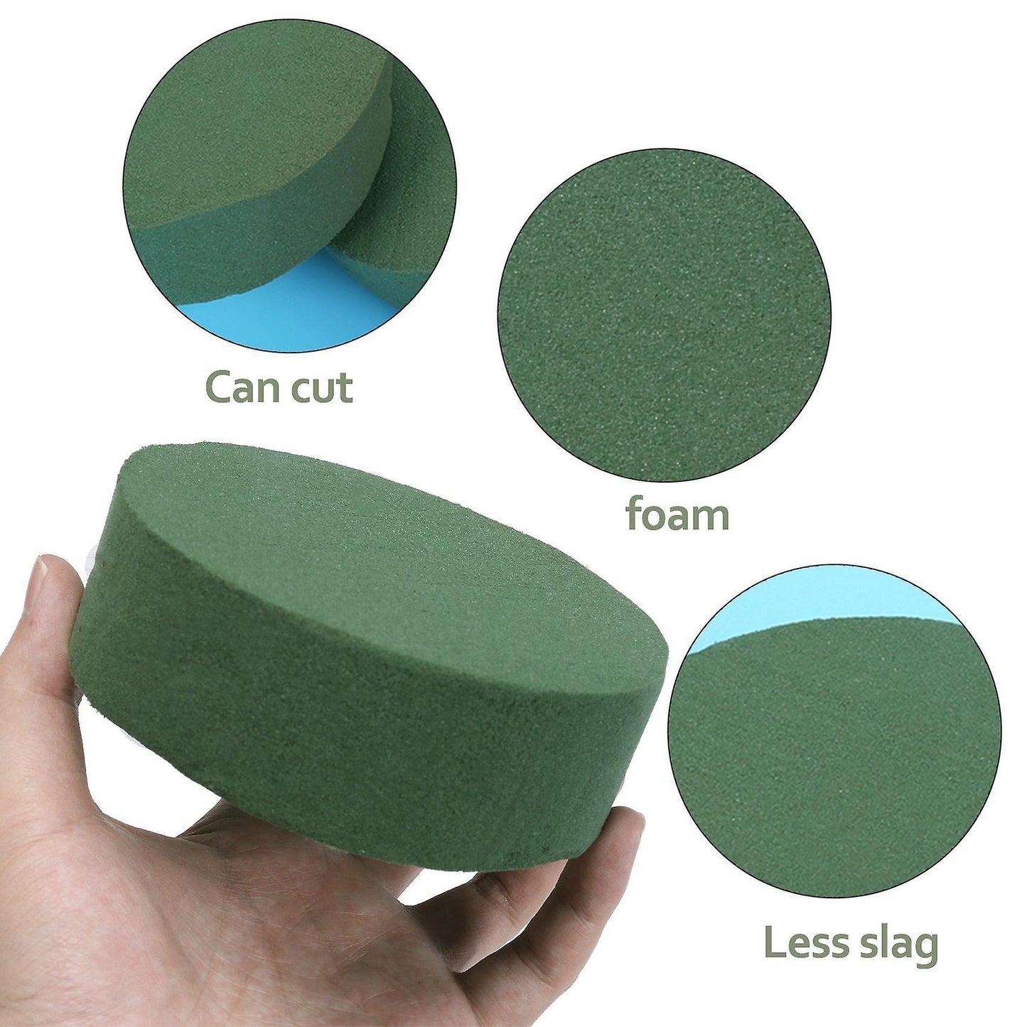 6 Pcs Round Floral Foam Blocks,4.72 Inch for Artificial Flowers