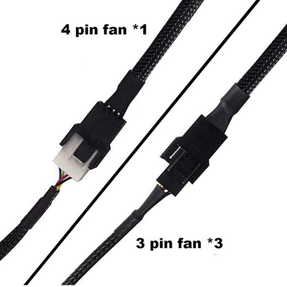 Pc Case Fan Power Cable 1 to 4 Converter Braided Y Splitter Cable