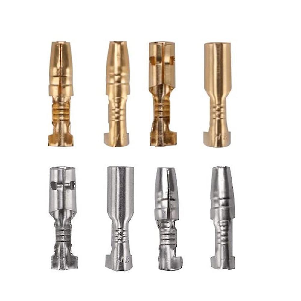 200pcs 3.9mm Brass Male and Female Terminals Wire Connector Silver