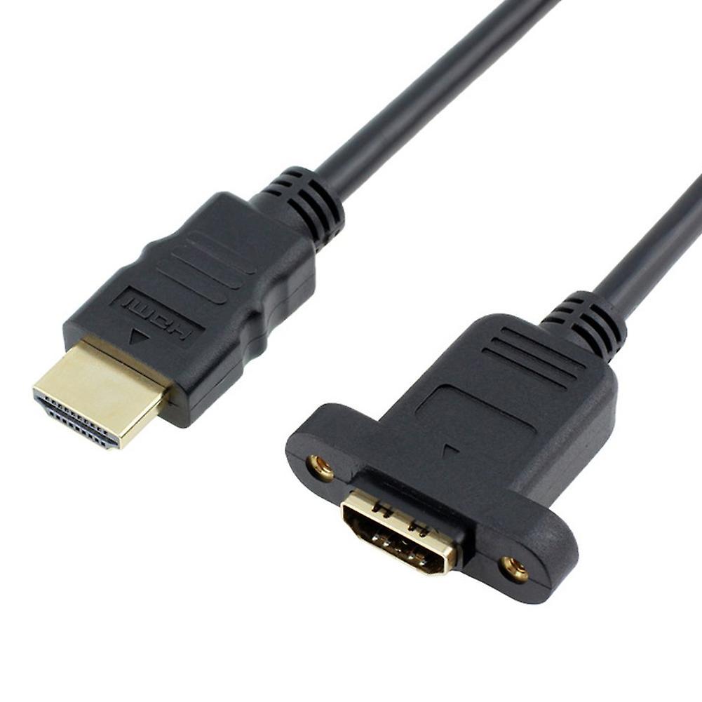Hdmi Extension Cable with Screw Nut - Gold Plated Plugs,black (1ft)