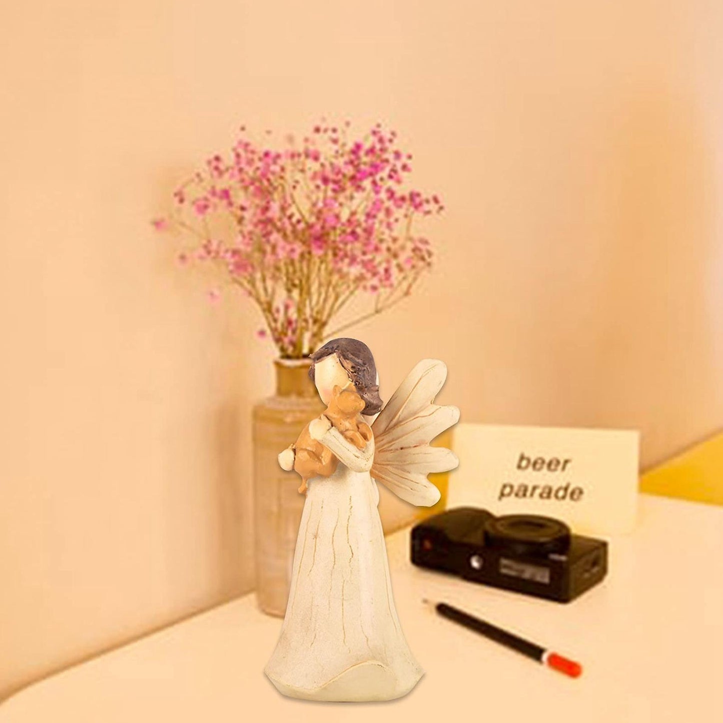 Angel Of Healing Hand-painted Figure with A Peace Dove Guardian Angel