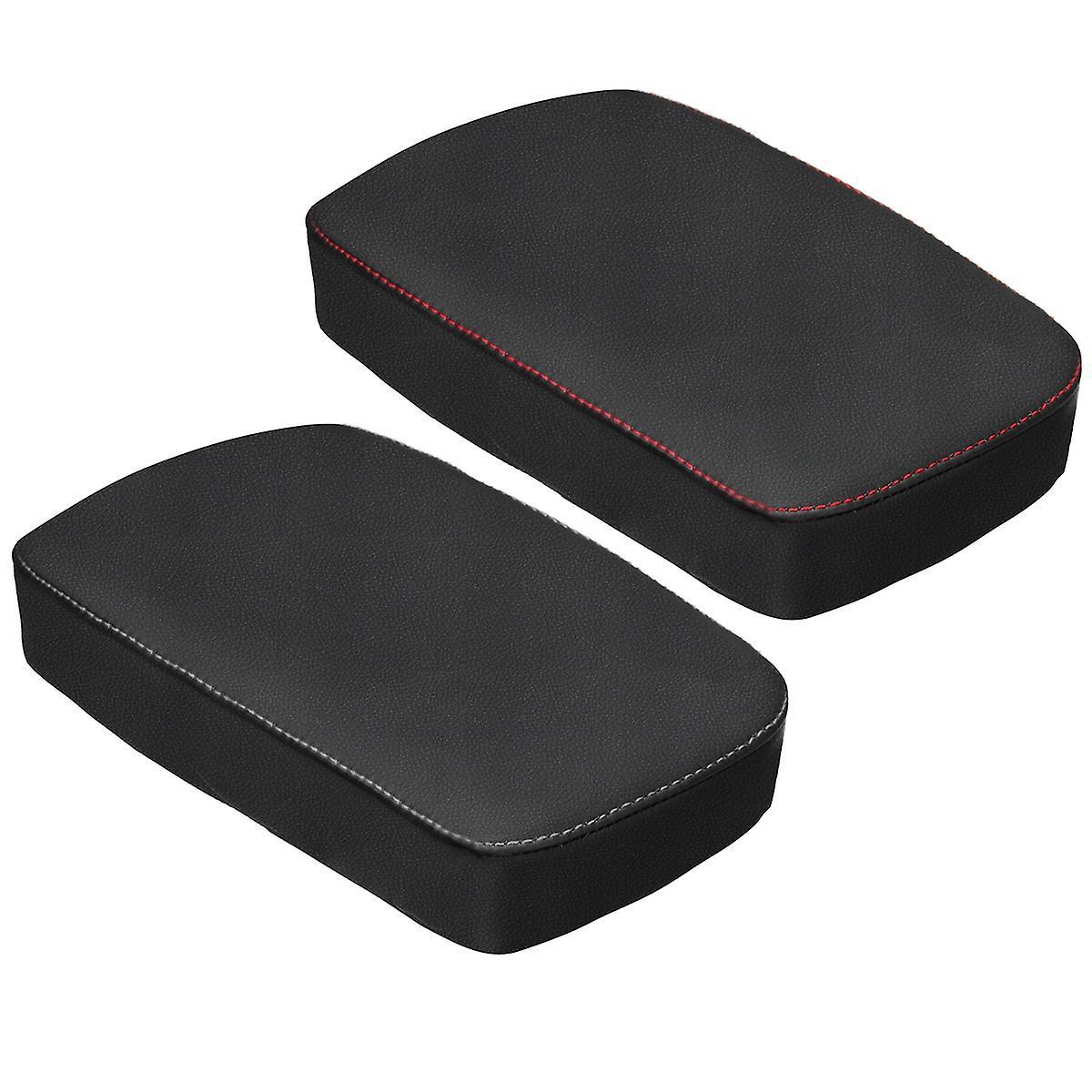 Car Pu Leather Central Armrest Box Cover Protection Gray Line