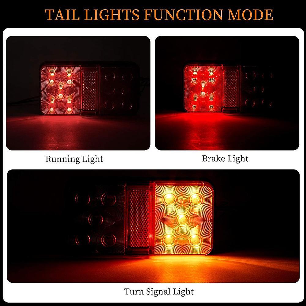 2pcs Car 12v-80v 10led Truck Turn Signal Light for Truck Boat Pickup