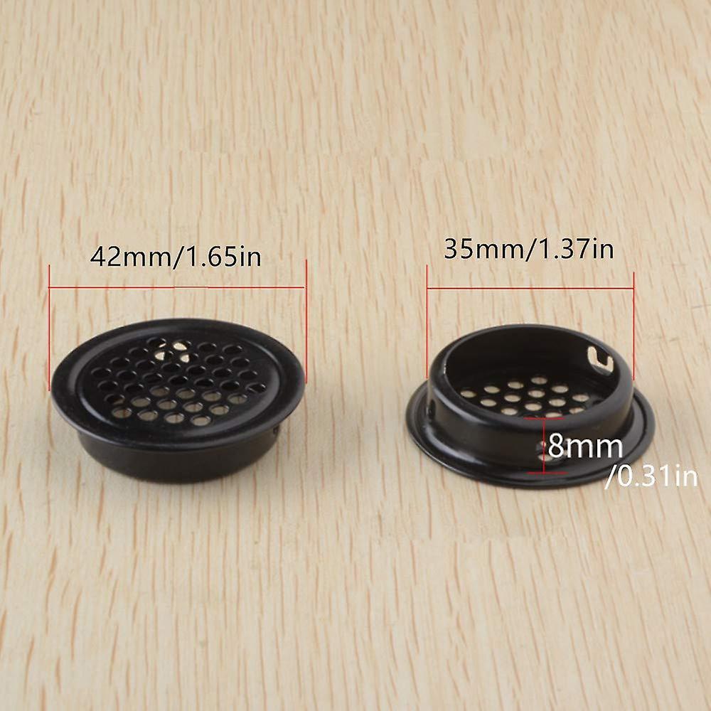 Round Ventilation Grille 35mm 30 Pieces Black for Cabinet Wardrobe