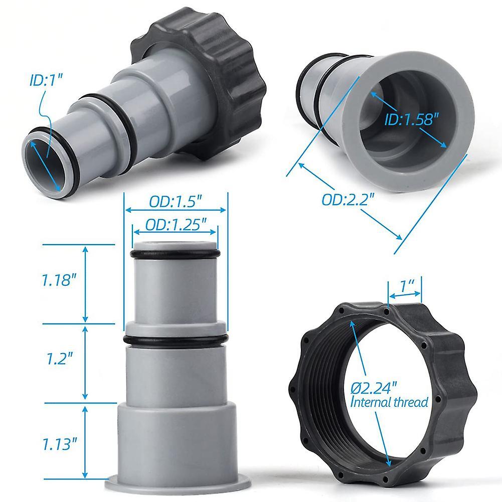 Pool Hose Adapter with Collar for Intex Threaded Connection Pump