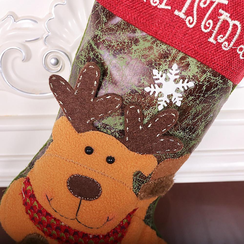 Christmas Stockings Santa Claus Snowman and Elk for Xmas Holiday , B