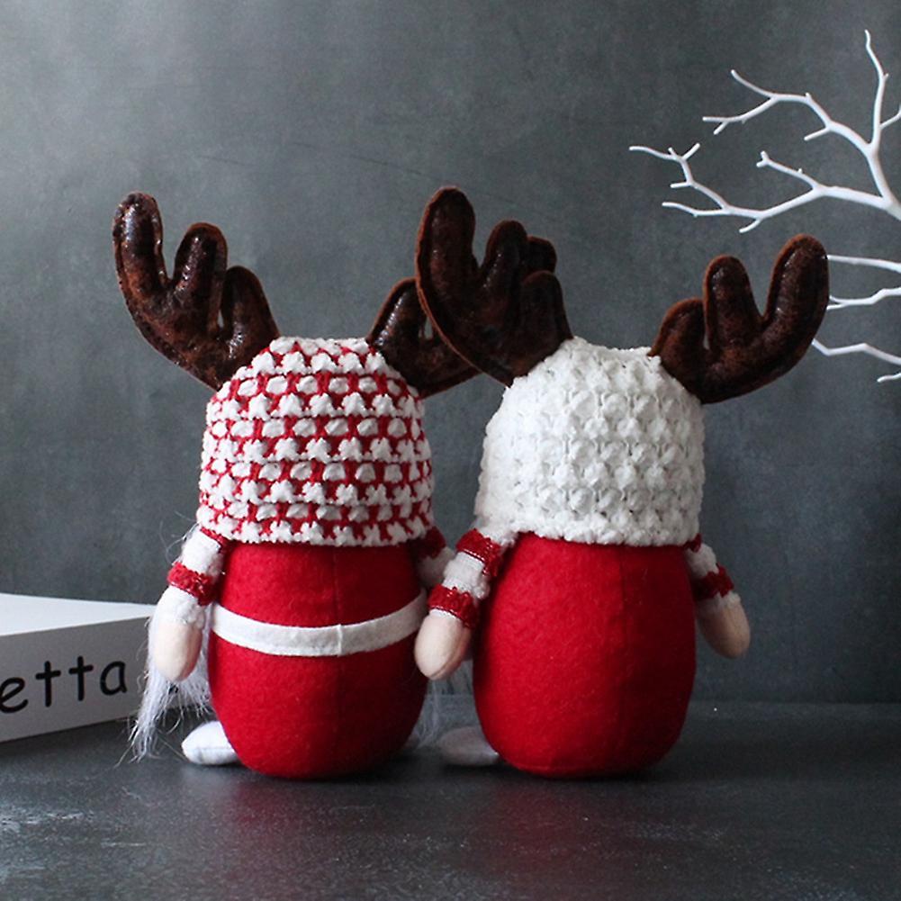 Christmas Faceless Doll Ornaments Antlers Old Man Doll White A