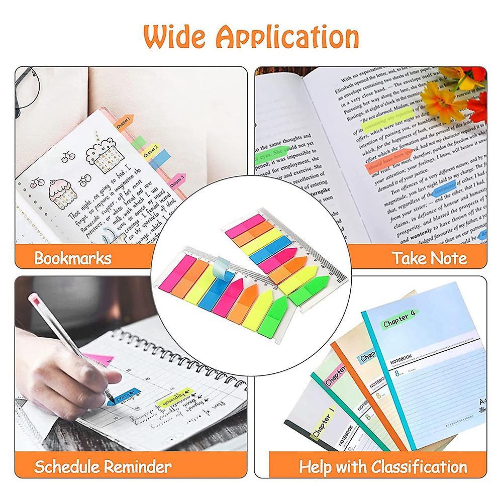 Adhesive Strips, Page Markers,1280 Pcs,sticky Notes, 5 Colors, 8 Sets