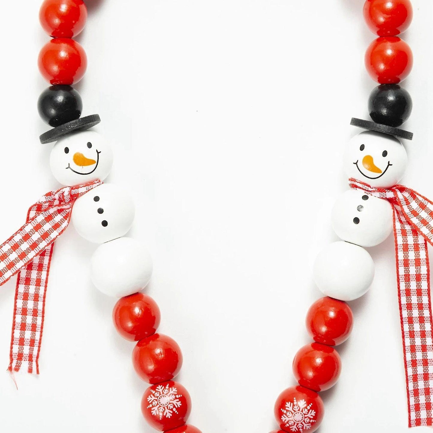 Christmas Diy Tassel Hemp Rope and Wooden Bead Garland -red