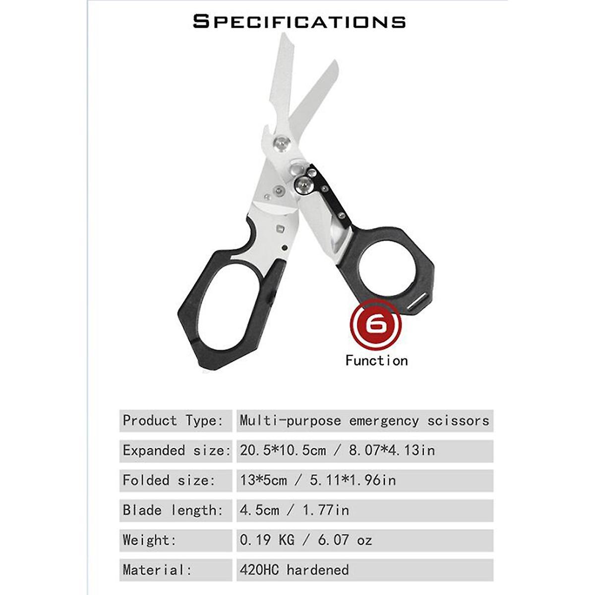 Shears, Stainless Steel Folding Sheers with Automatic Pop-up Slicer