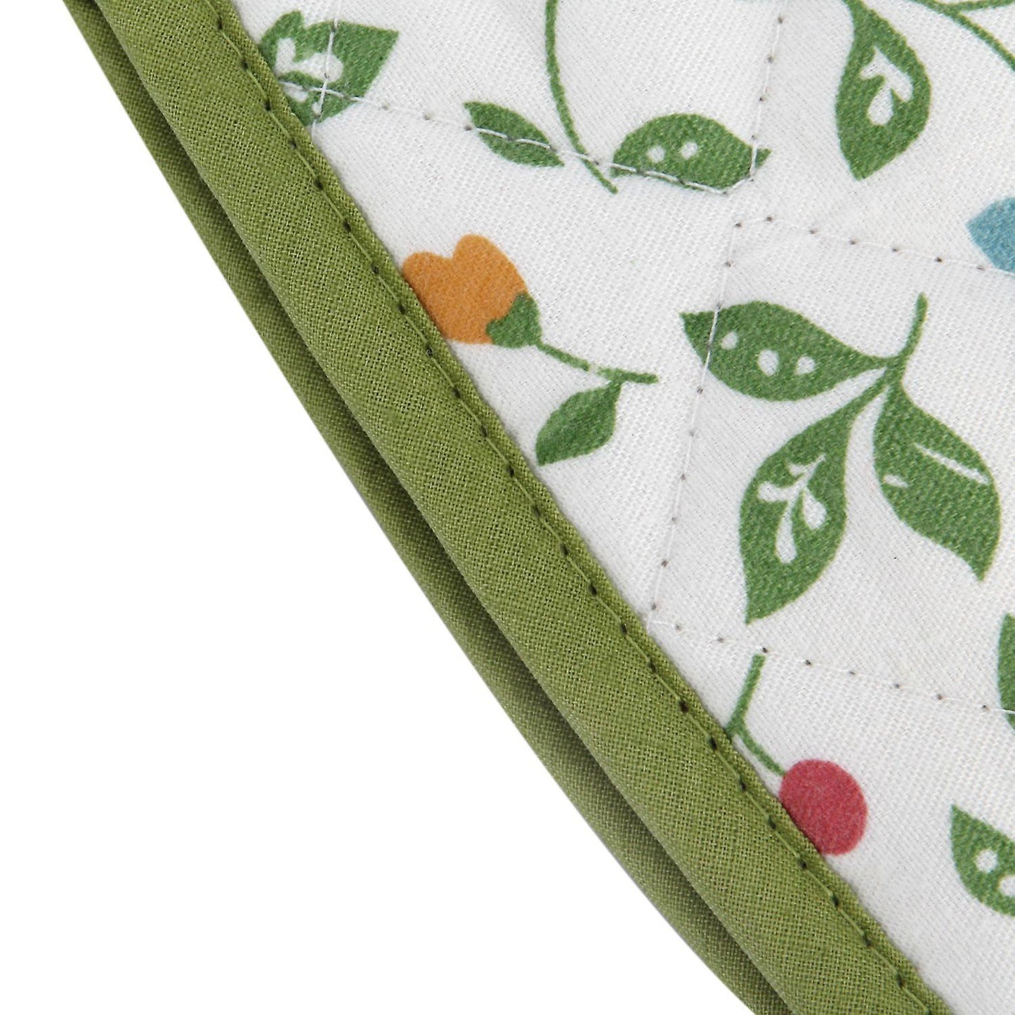 1 Pair Gloves for Oven Cooking, Grill and Bbq Non Slip Gloves, Cotton Green