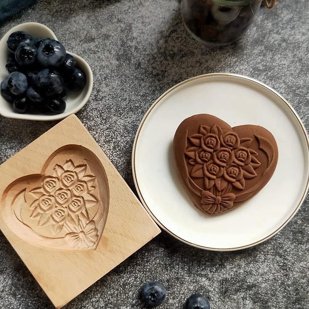 Wooden Cookie Mold Shortbread Mold Diy Cookie Mold 3d Wooden(snowman)