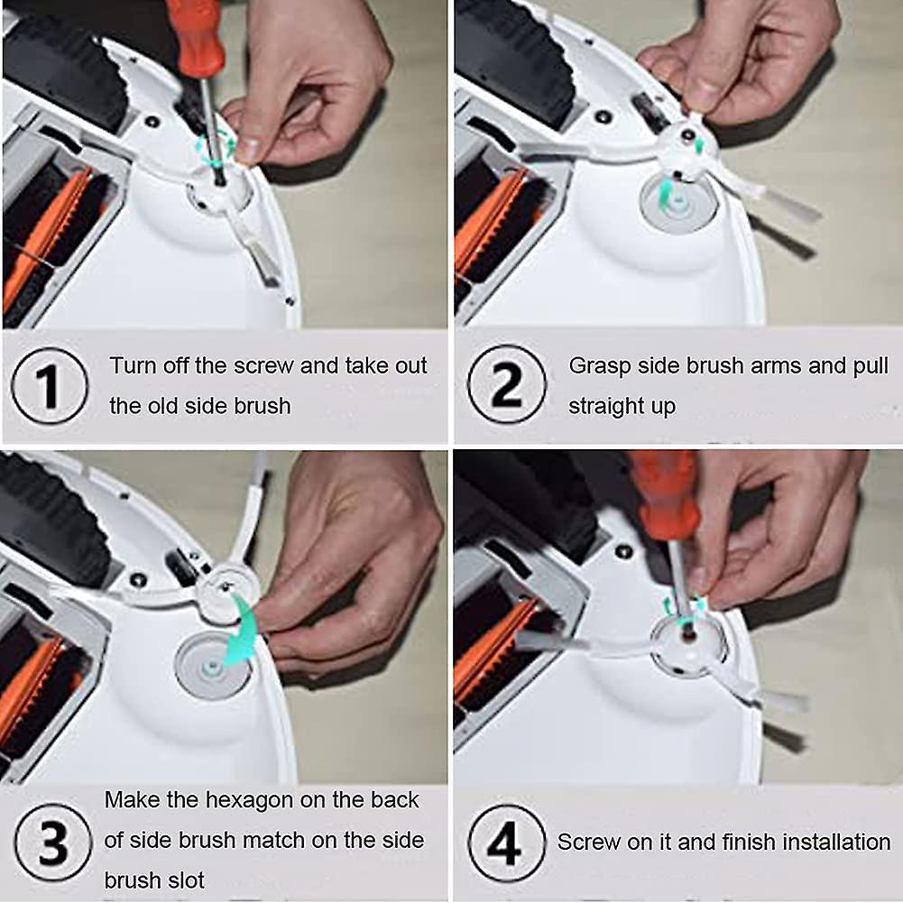 6pcs Side Brush for Xiaomi Roborock S6 S6 Pure S5 S5 Max S4 E4 E20