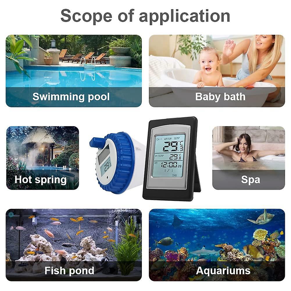 Pool Thermometer, Wireless Floating Easy Read, for Swimming Pool