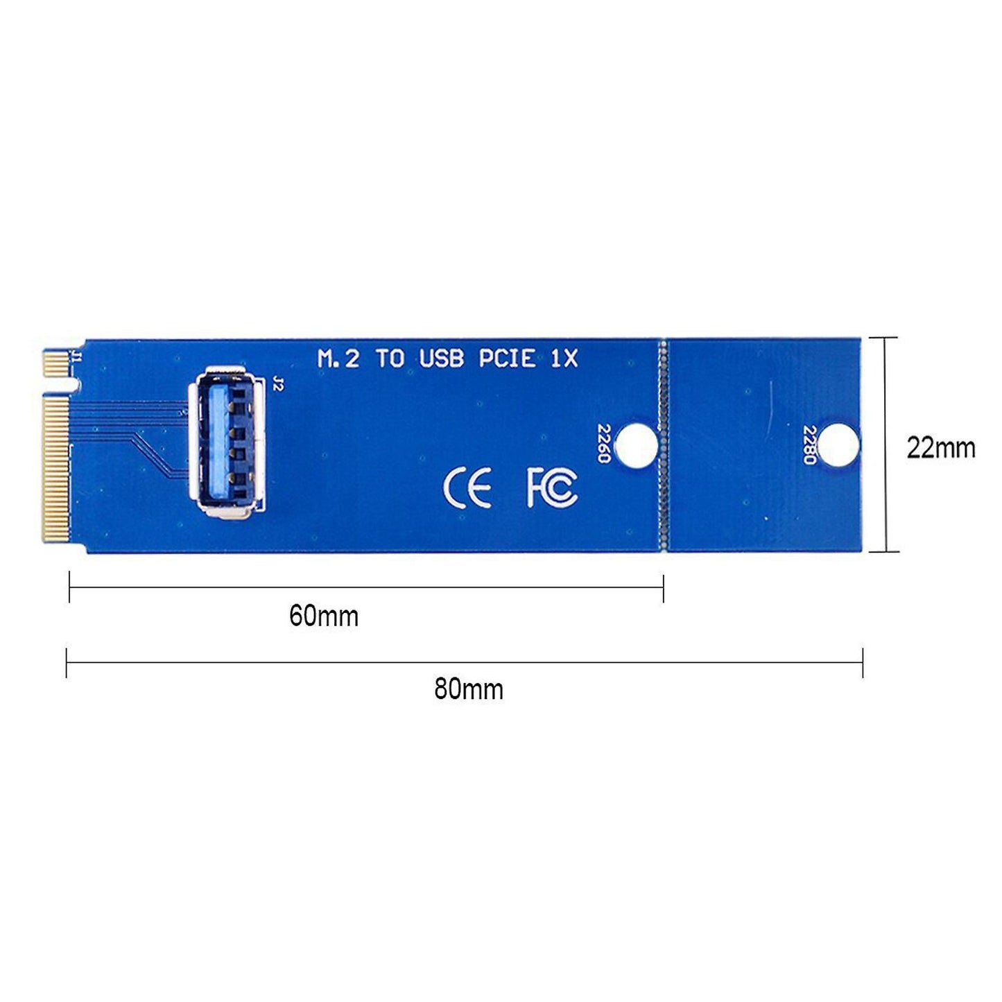 2pcs M.2 Ngff to Pci-e X16 Usb3.0 Riser Card Graphics Card Adapter