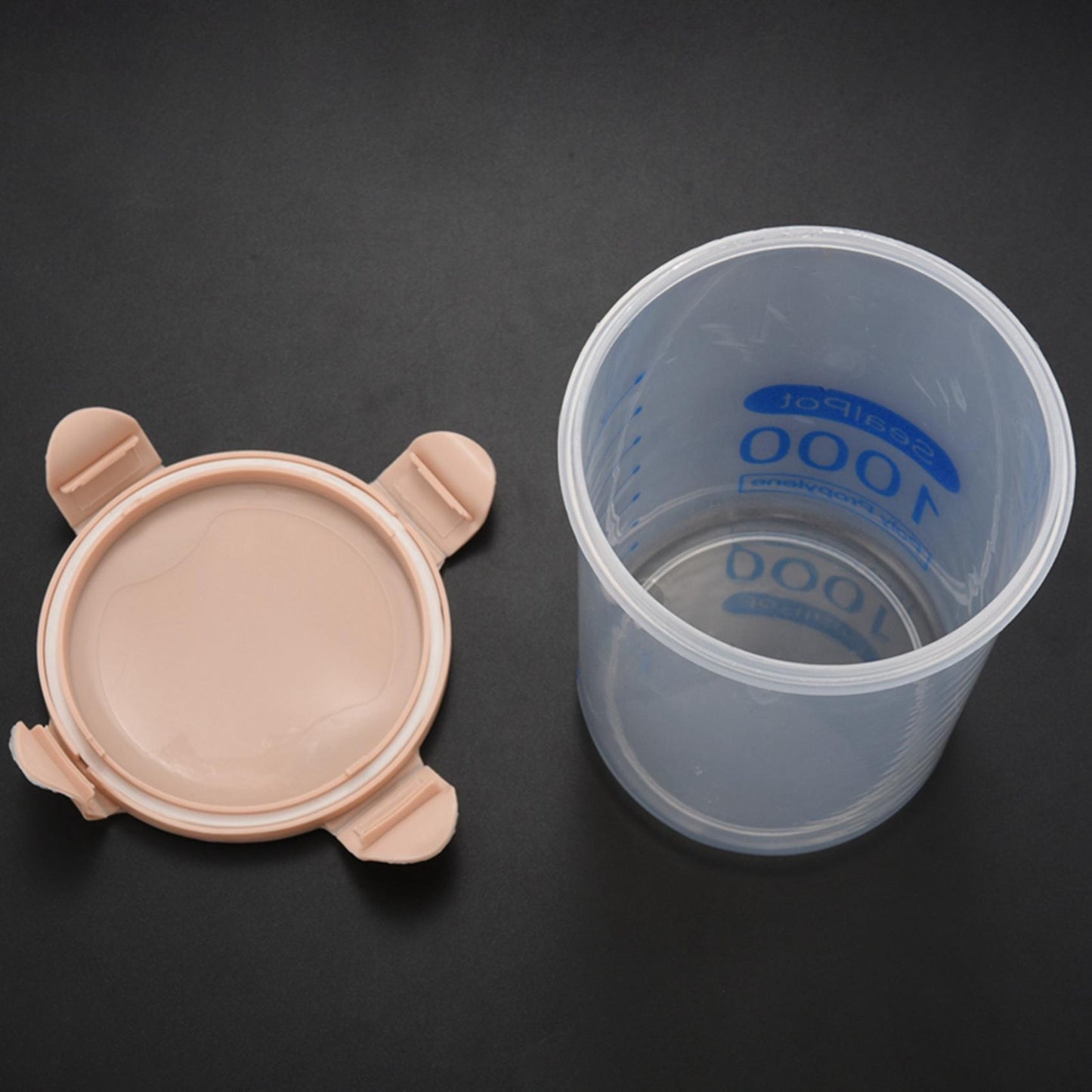 Kitchen Food Container Seal Pot Storage Tank Plastic 1000ml Pink