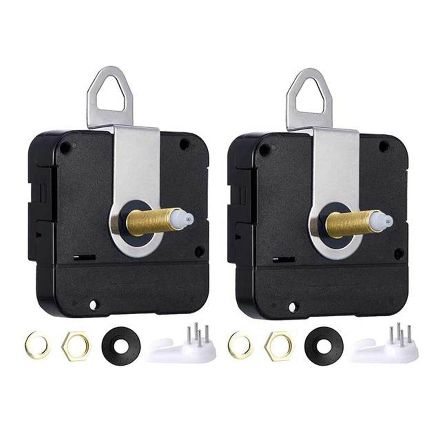 2pc Long Shaft Non-ticking Quartz Diy Wall Clock Decor Timepiece 22mm