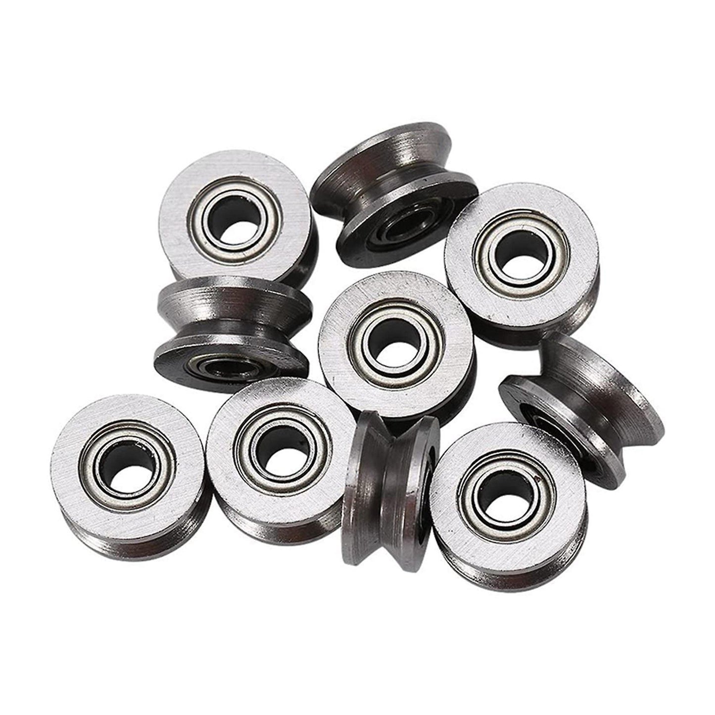 10pcs U Groove Bearing U624zz Carbon Steel Ball Bearing Pulley