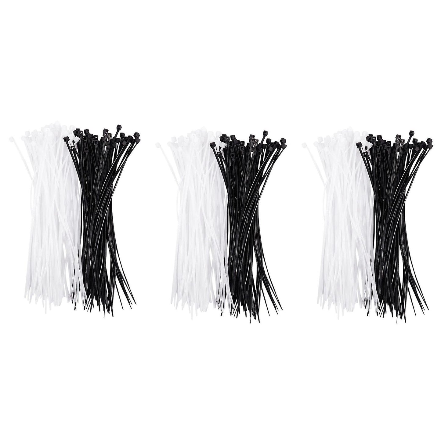 3 X 150mm Auto Wire Push Cable Zip Tie Organizer White Black 300 Pcs