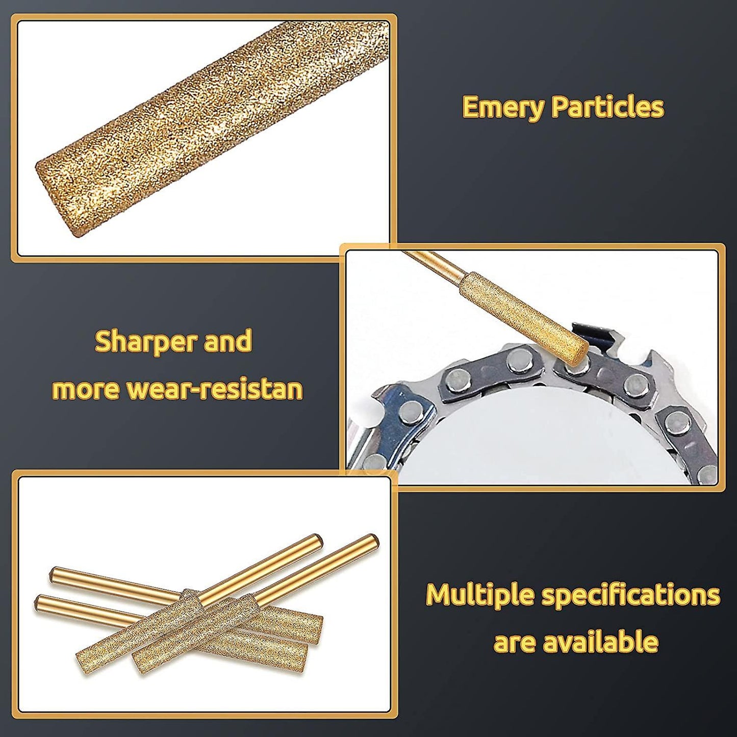 12pcs Burr Grinding Stone File 4.0/4.8mm Titanium Plated Diamond