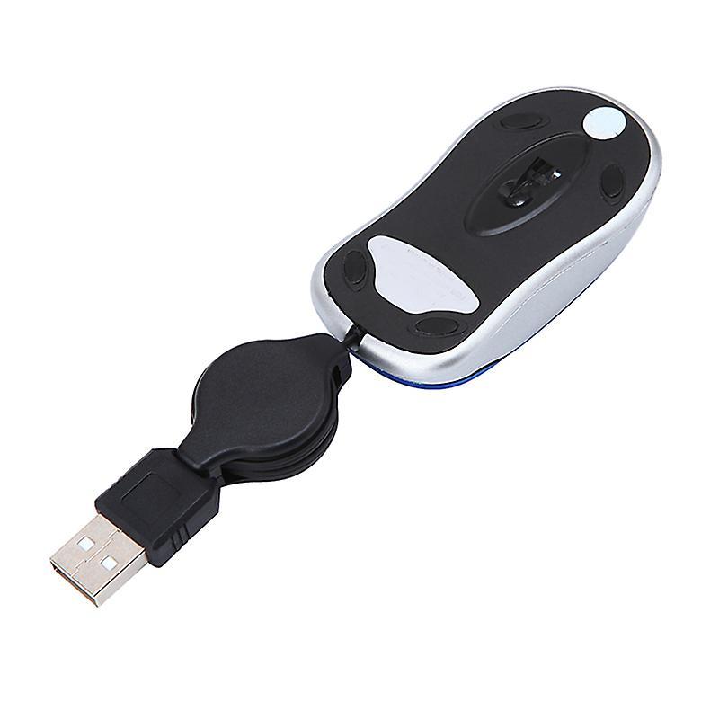 Usb Wired Mouse Cable Tiny Small Mouse for Windows 98(blue)