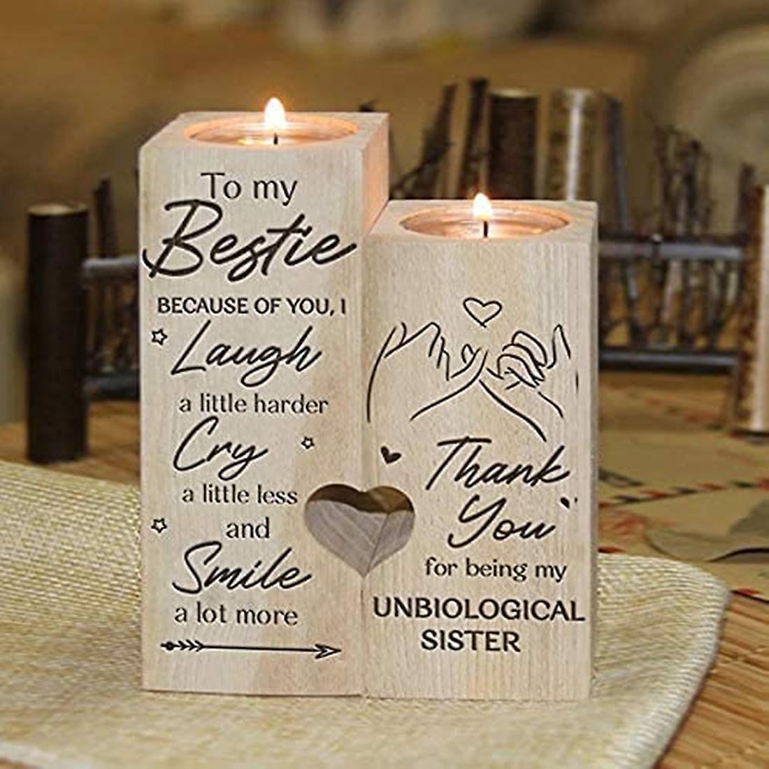 Double-sided Printed Candle Holder-birthday Gift for Best Friend