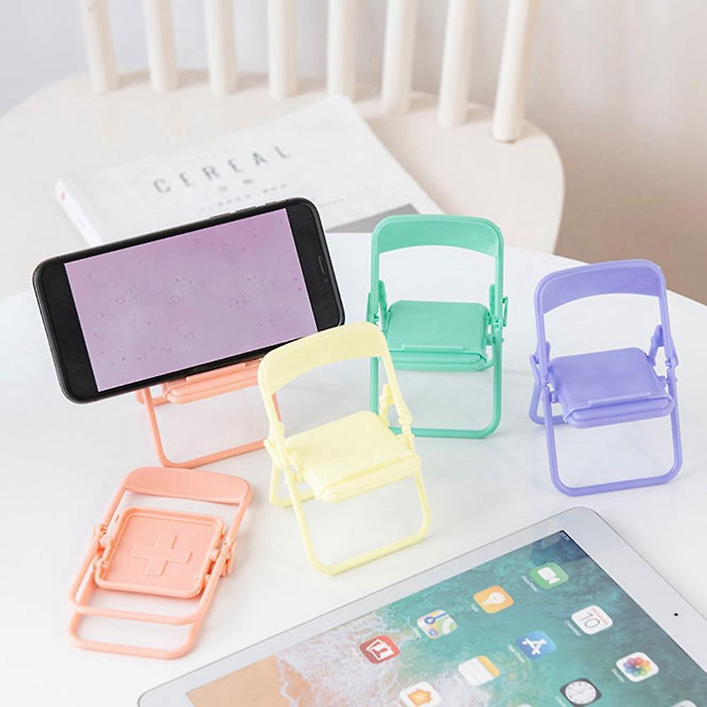 Steve Cute Little Chair Mobile Phone Holder Desk Foldable Yellow