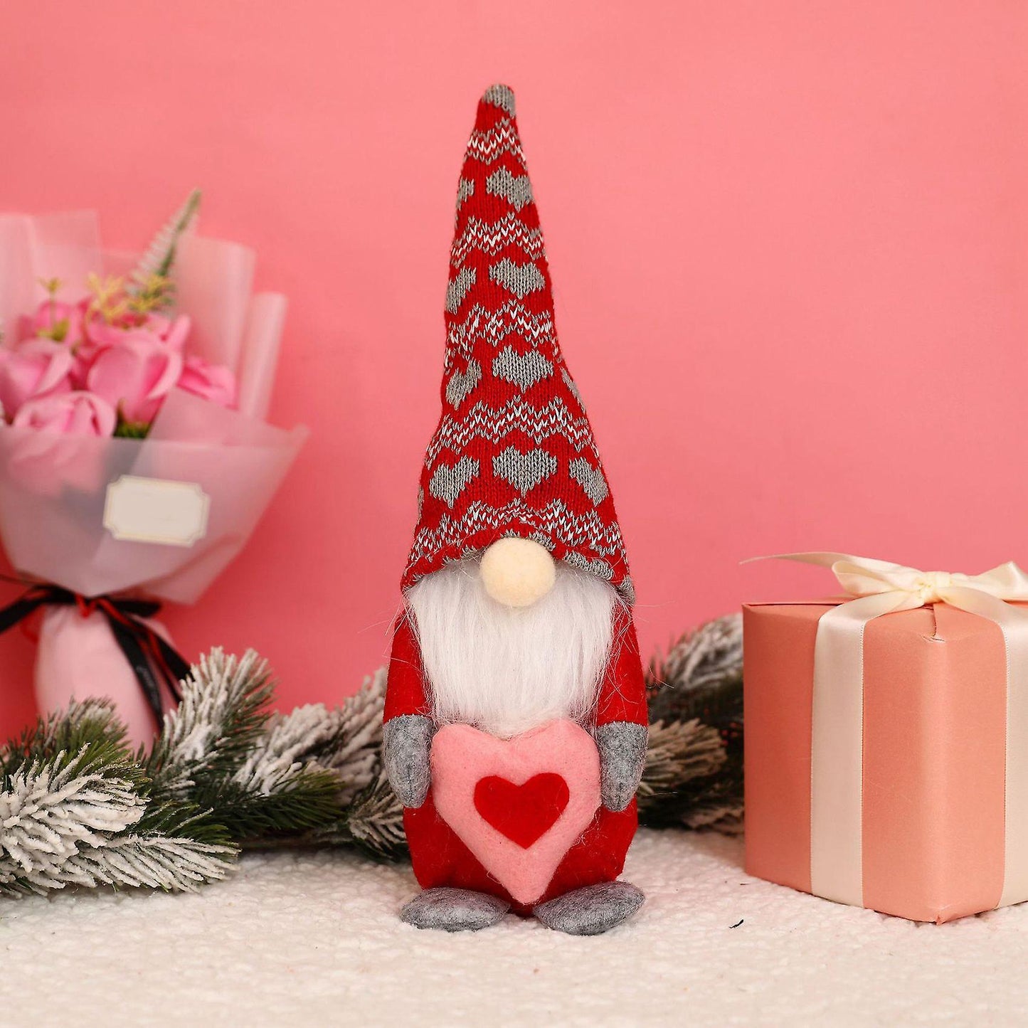 Valentines Day Gnome Plush -swedish Dwarf Figurines Table Decor, B