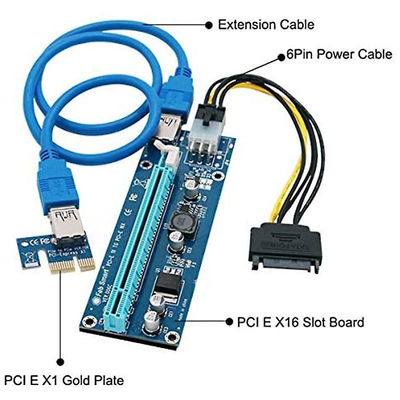 12 Pcs/lot 1x to 16x Express Extender Riser Card Usb 3.0 Pcie