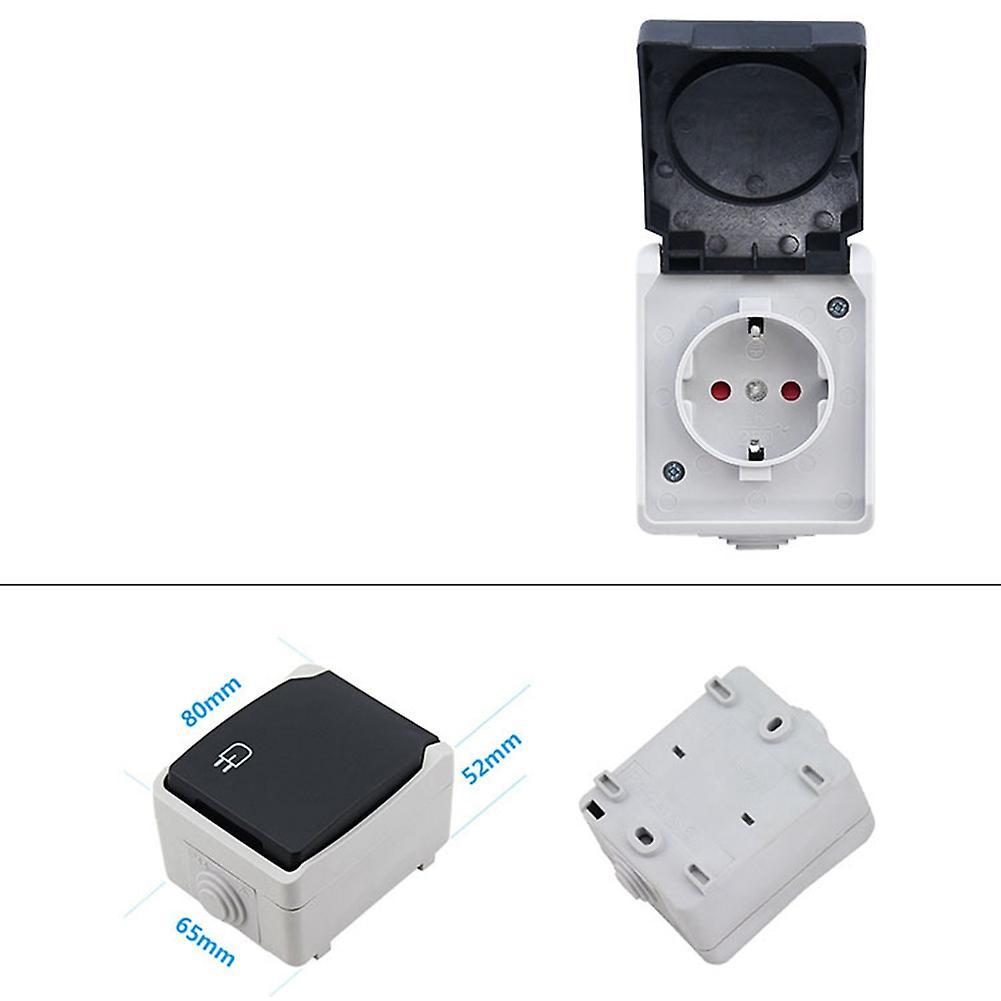 2p+e 16a 250v Ip44 Outdoor Power Socket with Cover Eu Plug(single)